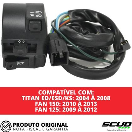 Imagem de Chave De Luz Seta Cg Titan 150 Ed Esd Ks Fan 125 150 Scud