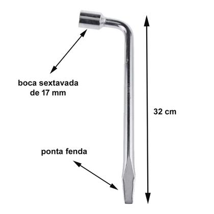 Imagem de Chave De Roda Universal Em L Padrão Original 17mm
