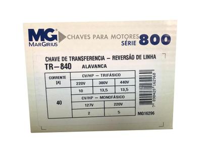Imagem de Chave de Transferência Reversão Linha Tr-840 40a 10cv Alavanca Trifásico Gerador