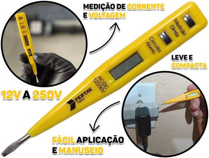 Imagem de Chave Digital De Voltagem Corrente 12v A 250v Profissional Para Eletricista 