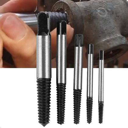 Imagem de Chave Extrator Tira Parafuso Quebrado Espanado 3 a 18mm Jogo com 5 Peças Lorben