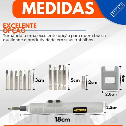 Imagem de Chave fenda philips parafusadeira eletrica c/ 12 pontas bits