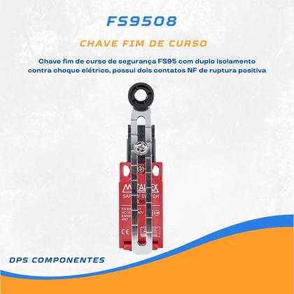 Imagem de Chave Fim de Curso Segurança 2NF+1NA - Rolete Com Haste Ajustável