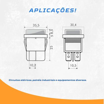 Imagem de Chave Gangorra 2 Posições Iluminada com Capa Vermelha 220V