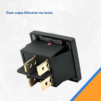 Imagem de Chave Gangorra 2 Posições Iluminada com Capa Vermelha 220V