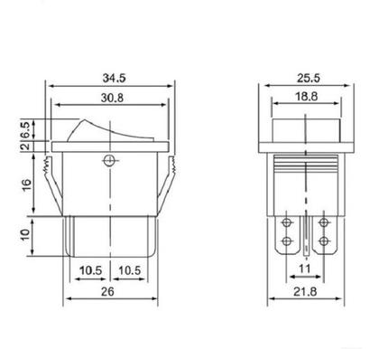 Imagem de Chave Gangorra - 6 Pinos 3 Posição 16a - Reset - On-off-on
