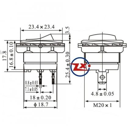 Imagem de Chave Gangorra com 2 Terminais 10A/110V Liga/Desliga - KCD1-108-101