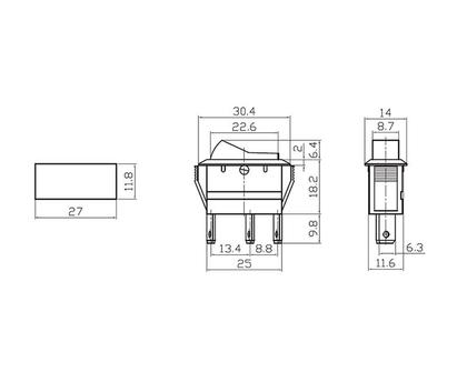 Imagem de Chave Gangorra com 3 Terminais e com Led Liga/Desliga 20A/12Vdc - Verde - ASW-09D - Jietong