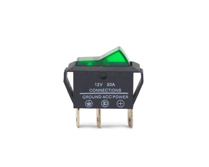 Imagem de Chave Gangorra com 3 Terminais e com Led Liga/Desliga 20A/12Vdc - Verde - ASW-09D - Jietong