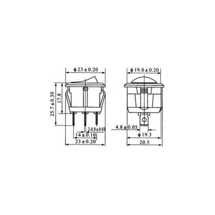 Imagem de Chave Gangorra Com Neon 3 Pinos Adaptador Conexão LED Neon Kcd1 106n Azul 0239607