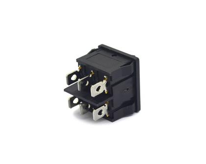 Imagem de Chave Gangorra Dupla com 6 Terminais 6/12A/250V Preta - KCD5-202