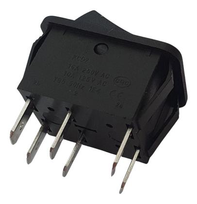 Imagem de Chave Gangorra Liga Desliga Liga Kcd4-203RN Preto 3 Posições 6T -  Kit Com 5 Peças