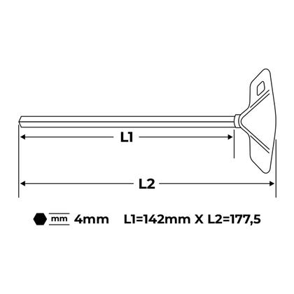 Imagem de Chave Hexagonal com Cabo T 4mm Gedore Red 3369951