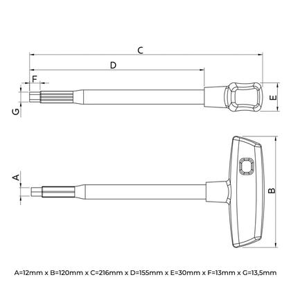 Imagem de Chave Hexagonal com Cabo T Isolada IEC 12mm Tramontina 44318312