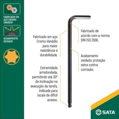 Imagem de Chave Hexagonal Curta 3/16 Sata