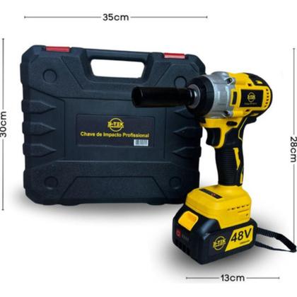 Chave Impacto Parafusadeira Furadeira 48V 10000mAh 2 Baterias de