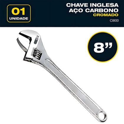 Imagem de Chave Inglesa Ajustavel 200mm 8 Polegadas - Oz