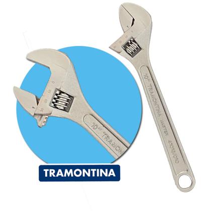 Imagem de Chave Inglesa Ajustável Boca 10 Polegadas Tramontina Super Resistente em Aço Carbono