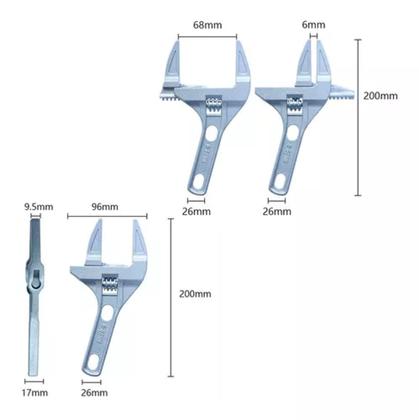 Imagem de Chave Inglesa Ajustável Universal Abertura 6 68mm