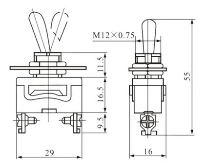 Imagem de Chave Interruptor Alavanca Kn-1122 15a 250v Off On Off - Kit 10 Peças