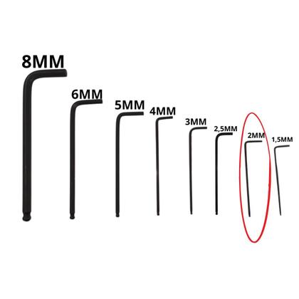 Imagem de Chave l 2,0mm - allen longa abaulada - cromo vanadio - mtx