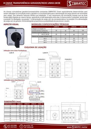 Imagem de Chave lw28- 32a 3 pos 4 polos gerador