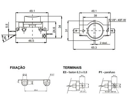 Imagem de Chave Micro Switch com Botão 20A/120Vac IR/E3 MG-2602 - Margirius