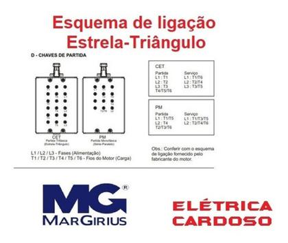 Imagem de Chave Motor Trifasico 40a Estrela-triangulo Alavanca Cet-840 Margirius