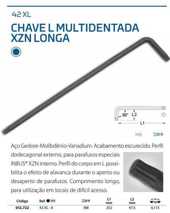 Imagem de Chave Multidentada Longa 8 Gedore 42XL 8