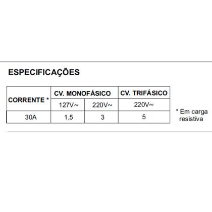 Imagem de Chave para Motor Liga Desliga Alavanca Trifásica 30A MarGirius