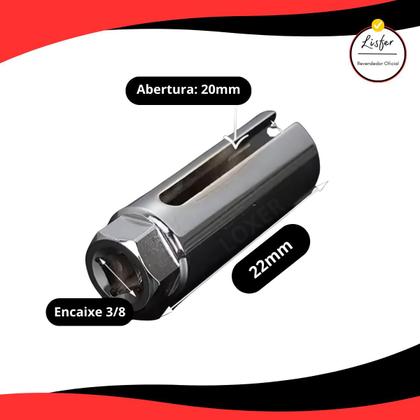 Imagem de Chave Para Sonda Lambda 22mm Com Encaixe de 3/8 - Loxer