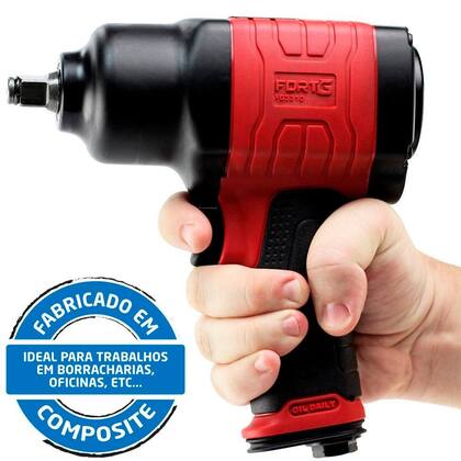 Imagem de Chave Parafusadeira de Impacto Duplo Martelete 1/2 Pol. 81,5Kgfm Linha Composite FortG