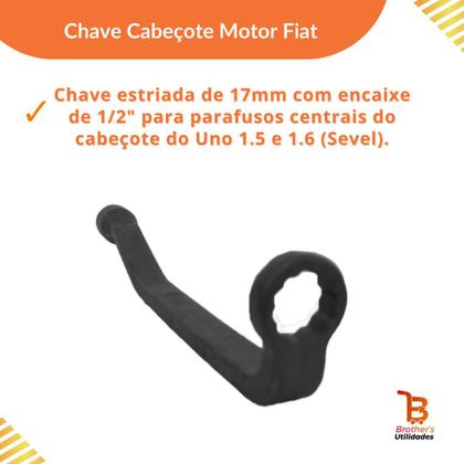Imagem de Chave Parafuso Cabeçote Fiat Motor Fiasa 17mm Qualidade
