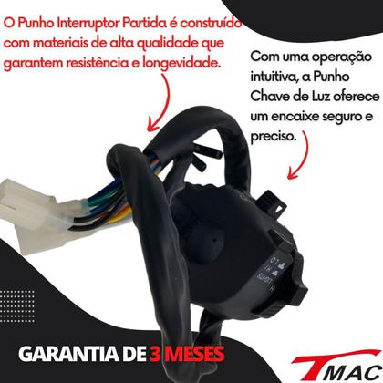 Imagem de Chave Punho Luz + Partida Tornado Xr 250 2001 Até 2005 Kit