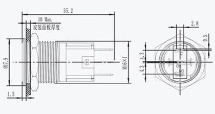 Imagem de Chave Push-Button 110V Liga-(Liga) IP67 - Azul - L19F-11EPM-AAB110V