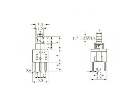 Imagem de Chave Push Button 5.8x5.8mm com Trava