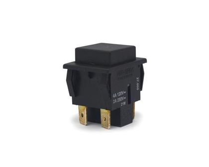 Imagem de Chave Push-Button Bipolar com Trava Normalmente Aberta Cor Preta 2A/250Vac e 4A/120Vac 27.223 Liga/Desliga M1FT2FE3S - Margirius