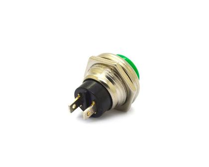 Imagem de Chave Push-Button com 2 Terminais Desliga/Liga sem Trava Normalmente Aberta Verde - PBS-26B