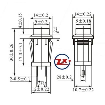 Imagem de Chave Push-Button com 2 Terminais e com Trava 1A/250Vac Liga/Desliga - Verde - DS-429