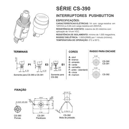 Imagem de Chave Push Button Normalmente Aberto NA MarGirius CS-390