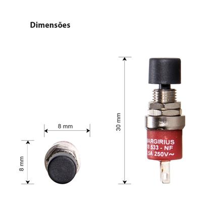 Imagem de Chave Pushbutton Normalmente Fechado NF 18533 MarGirius