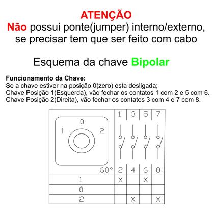 Imagem de Chave Rotativa Manual de 63a com 3 Posições Bifásica Transferência Bipolar