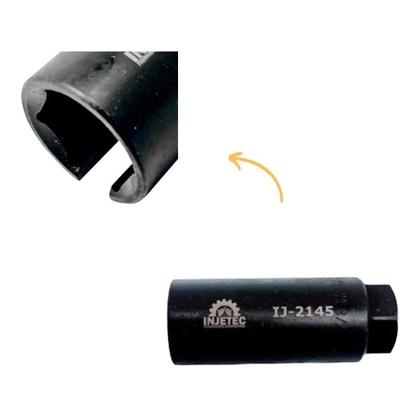 Imagem de Chave soquete para sonda lambda de 22mm aberta sensor oxigênio injetec ij-2145