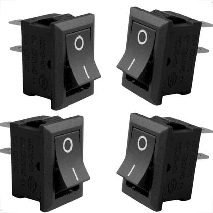 Imagem de Chave Tic Tac Liga Desliga 10A Quadrado 4 Unidades On/off 2 Terminais Kcd1-101