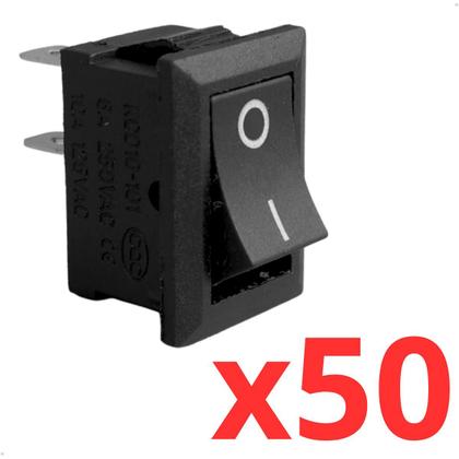Imagem de Chave Tic Tac Liga Desliga 10A Quadrado 50 Unidades On/off 2 Terminais Kcd1-101
