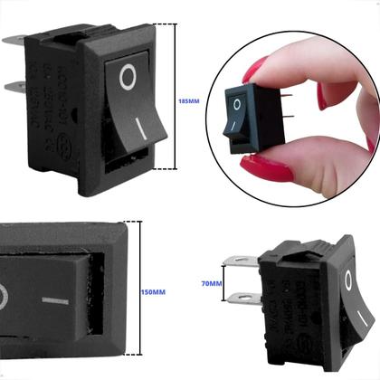 Imagem de Chave Tic Tac Liga Desliga 10A Quadrado 50 Unidades On/off 2 Terminais Kcd1-101