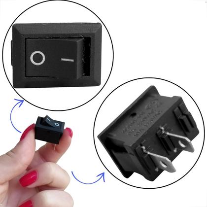 Imagem de Chave Tic Tac Liga Desliga 10A Quadrado 50 Unidades On/off 2 Terminais Kcd1-101