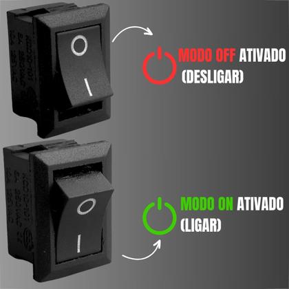 Imagem de Chave Tic Tac Liga Desliga 10A Quadrado 50 Unidades On/off 2 Terminais Kcd1-101