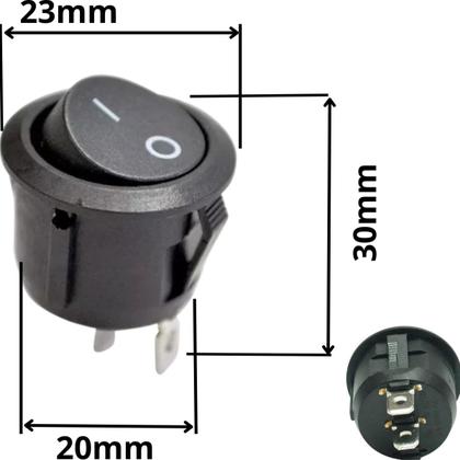 Imagem de Chave Tic-Tac Redonda Technoise Preta - (Pacote Com 10 Peças)