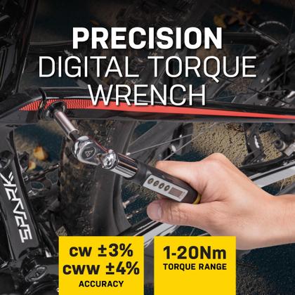 Imagem de Chave Topeak D-Torq Digital Torque 1-20 Nm Cinza Prateado